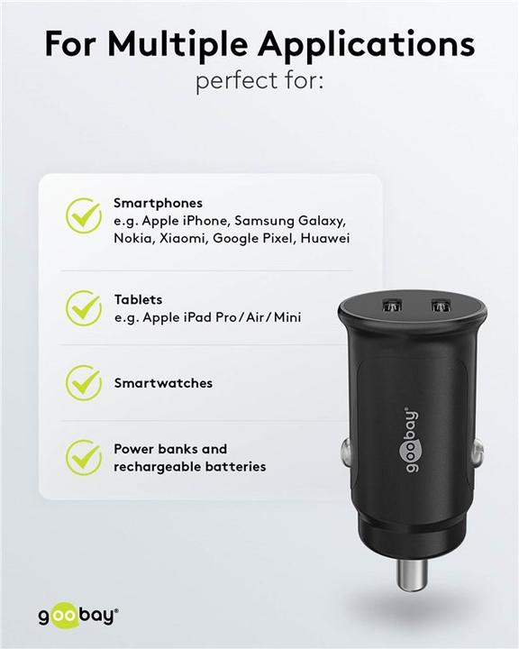 Actual product image Goobay PD car quick charger