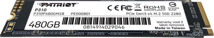Immagine prodotto Patriot SSD P310 M.2 2280 480GB (480 GB, M.2 2280)