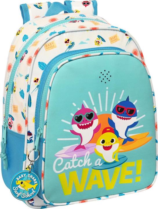 Pinkfong Schulrucksack Baby Shark Surfing Blau Weiss 27 x 33 x 10 cm