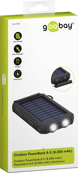 Produktbild Goobay Solar Outdoor (8000 mAh, 10 W, 10 Wh)