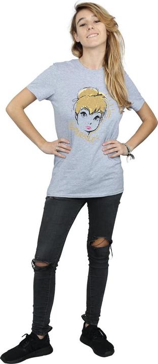 Actual product image Disney Womens/Ladies Tinkerbell Sparkle Cotton Boyfriend T-Shirt (S)
