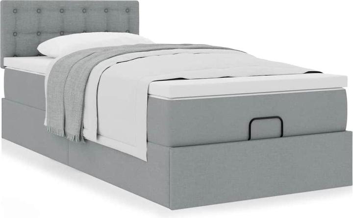 Immagine prodotto VidaXL Ottomana con materasso in tessuto grigio chiaro 100x200 cm (100 x 200 cm)