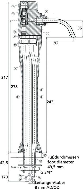Image du produit Ich-zapfe Wasserspender, Trinkwasserspender, Schanksäule - Aqua säule 350 mm