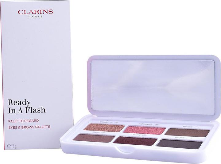 Actual product image Clarins Selfie Ready - Ready In A Flash Palette (Beige, Brown, Gold, Peach, Rose, Red)