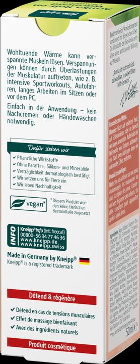 Valori nutrizionali e ingredienti Kneipp Arnika Roll-on Wärmend (50 ml)