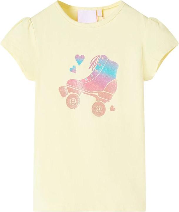VidaXL Kinder-T-Shirt Zartgelb 104,Material: 95 % Baumwolle. 5 (104)