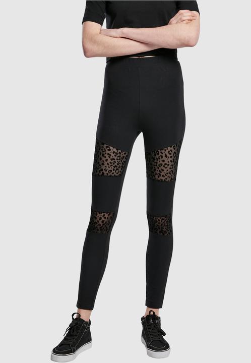 Actual product image Urban Classics Ladies Flock Lace Inset Leggings (XL)