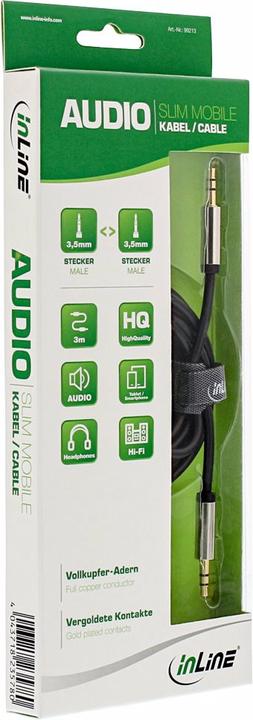 Actual product image InLine Slim Audio Jack Cable 3.5mm St/ST Stereo 3m (3 m, Cinch)