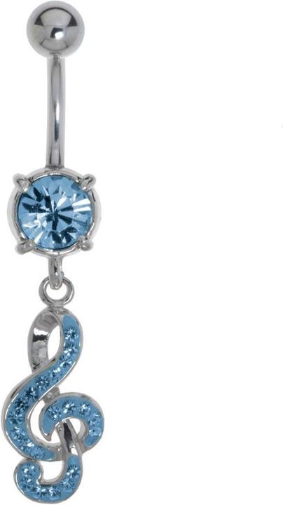 Produktbild Bijouteria Bauchpiercing (Chirurgenstahl 316L, Messing rhodiniert, Kristall)