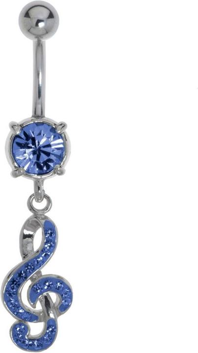 Bijouteria Bauchpiercing (Chirurgenstahl 316L, Messing rhodiniert, Kristall)