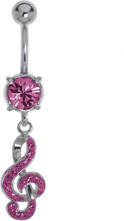 Bijouteria Bauchpiercing (Chirurgenstahl 316L, Messing rhodiniert, Kristall)