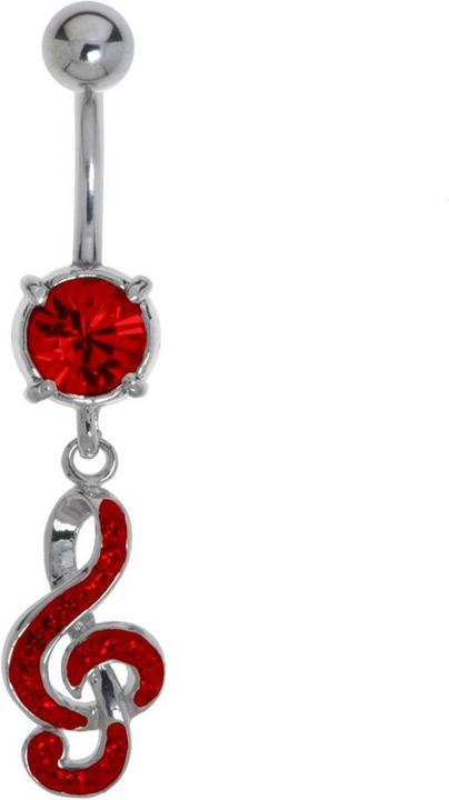 Actual product image Bijouteria Bellypiercing (Surgical steel 316L, Brass rhodium plated, Crystal)