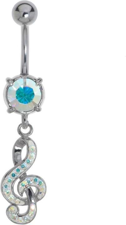 Image du produit Bijouteria Piercing nombril (Acier chirurgical 316L, Laiton rhodié, Cristallin)