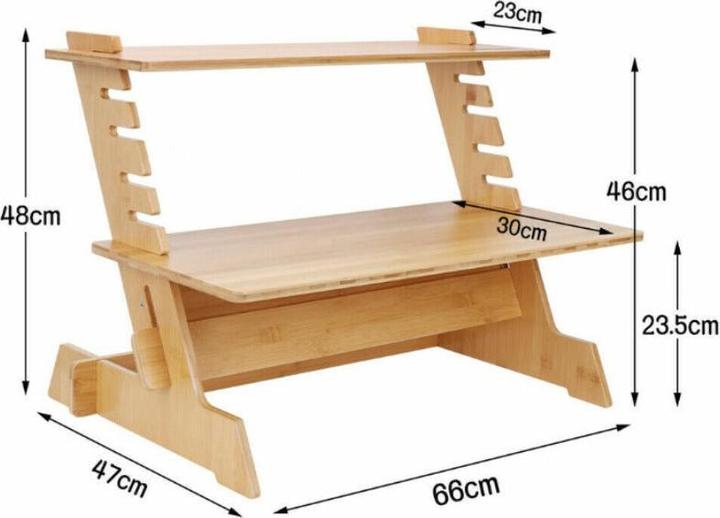 Image du produit Hermex Rehausseur de bureau ergonomique Table d'ordinateur portable Poste de travail mobile debout