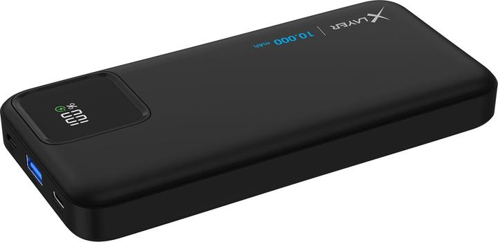 Actual product image Xlayer Powerbank 10,000 mAh with two integrated cables PD 20W Black (10000 mAh, 20 W, 37 Wh)