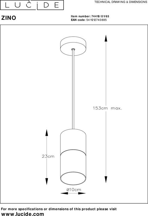 Actual product image Lucide zino (E27)