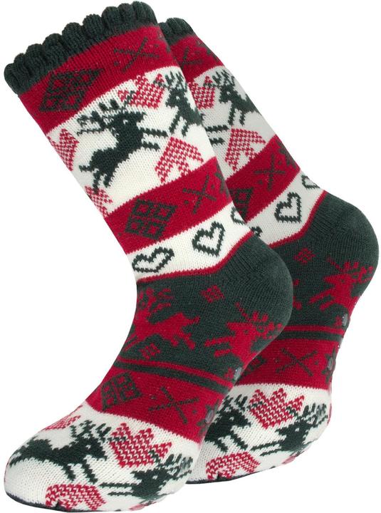 Actual product image Normani Knitted cuddly socks with Norwegian motif and ABS (Single pack, 35 - 41)