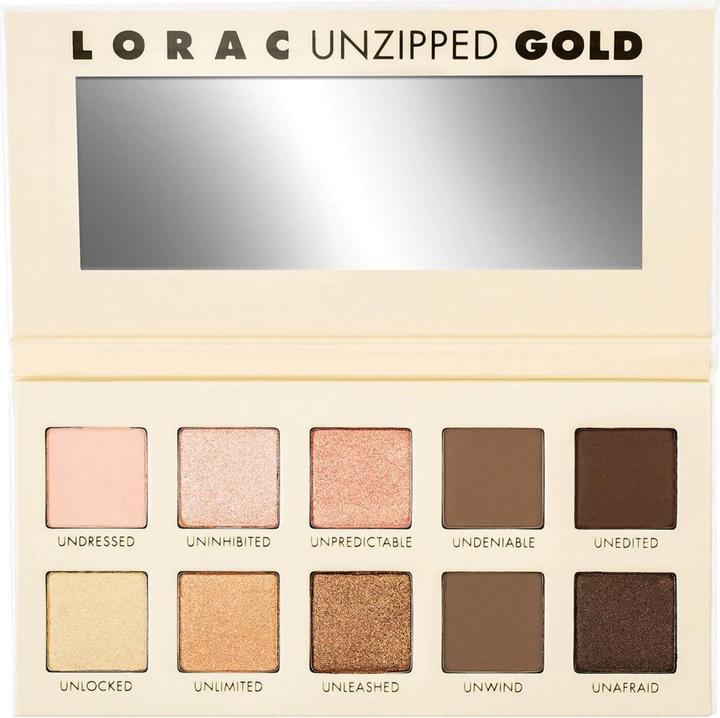 Lorac Unzipped Gold Eye Shadow Palette With Mini Behind the Scenes Eye Primer (Gold)