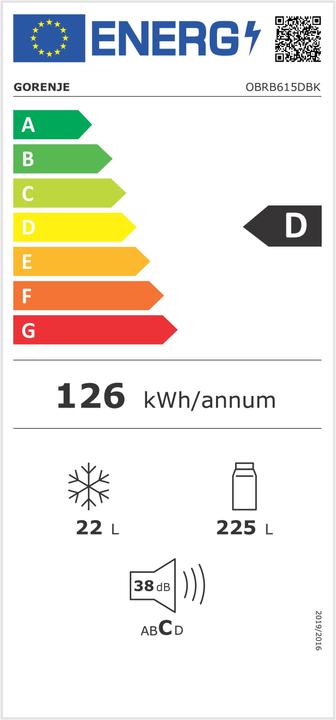 Energy Label Gorenje Kühlgerät VW-Bulli (247 l)