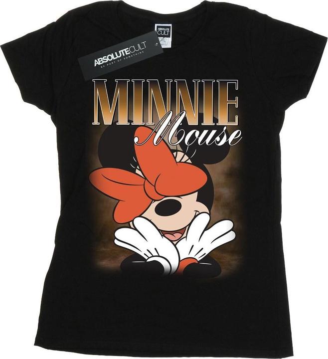 Actual product image Disney Womens/Ladies Minnie Mouse Bow Montage Cotton T-Shirt (XL)