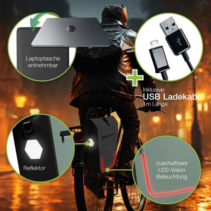 Image du produit Eloneo Sacoche de vélo pour ordinateur portable (25 l, Sacoches)