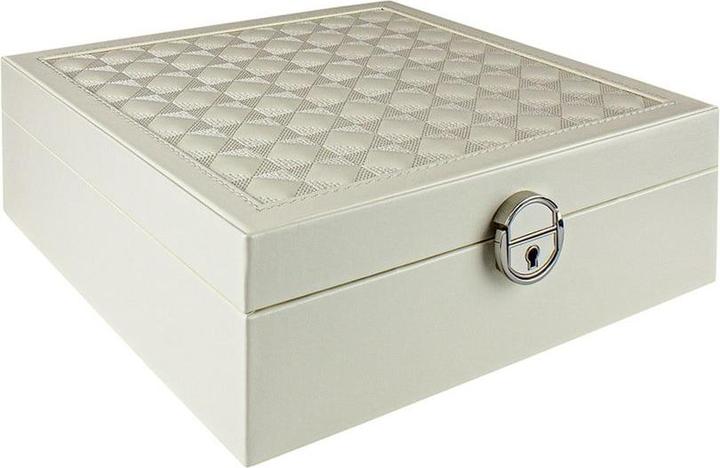JTI Gesteppte Schmuckschatulle mit Reisebox - Weiss