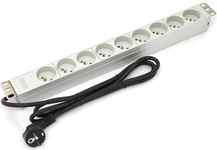 Actual product image ASSMANN Electronic A-19-STRIP-3-IMP 9AC-outputs 1U White Power Distribution Unit (PDU)