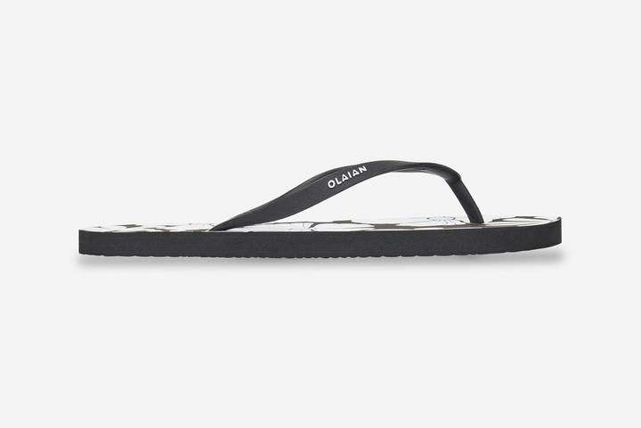 Actual product image Olaian Thong sandals ladies 120 purple black/white (35)