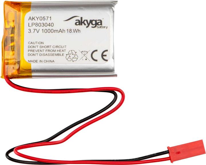 Actual product image Akyga LP803040 Akkupack x Spezial-Akku LiPo 3.7 V 1000 mAh (3.70 V, 1000 mAh)