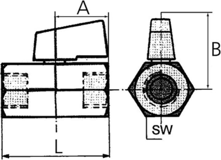 Image du produit Riegler Mini vanne à bille 13,16 mm G 1/4 ″ femelle/mâle