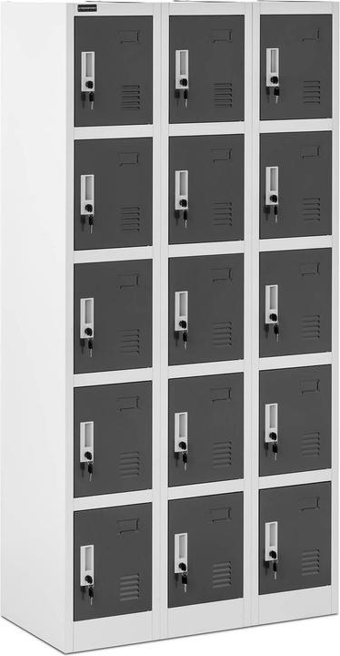 Produktbild Fromm & Starck Metallschrank Schliessfachschrank Metallspind Spindschrank abschliessbar 15 Fächer (45 x 90 cm)