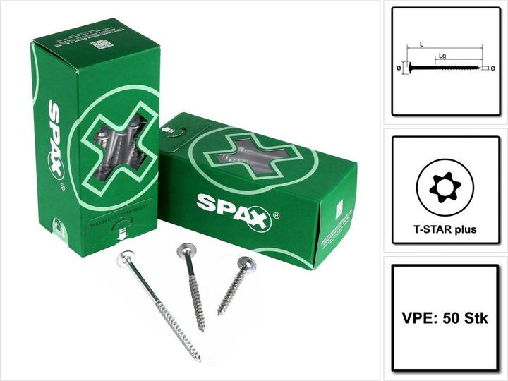 Actual product image Spax Wood construction screws (50 Screws per piece)