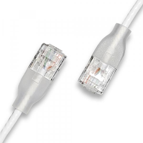 Actual product image Wantec Patch cable UTP CAT6a eGlow d=2.8mm 0.50m white (UTP, CAT6a, 0.50 m)