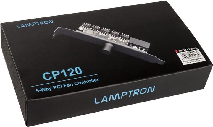 Produktbild Lamptron CP120 V2 PCI-Blende Lüftersteuerung - schwarz (5 Lüfter)