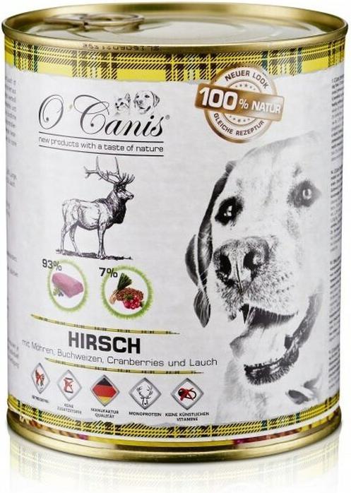 Produktbild O'Canis Hundefutter in Dosen - Nassfutter - Hirsch mit Buchweizen - 800 g (Senior, Adult, Junior, 1 Stk., 800 g)