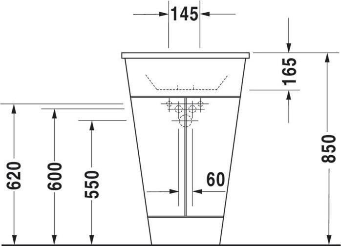 Produktbild Duravit Möbelwaschtisch STARCK 1 m ÜL HLB d= 580mm 1 Hahnloch weiss (580 mm, 580 mm)
