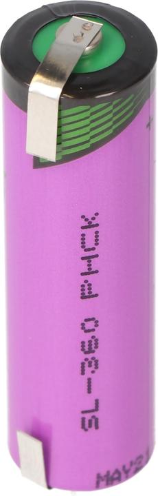 Actual product image Tadiran Battery LTC SL-360/T with solder tabs U-shape (1 pcs., AA, 2400 mAh)