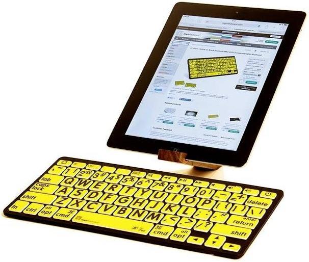 Actual product image Logickeyboard XL-Print Black on Yellow dt. (PC/BT) (DE, Wireless)