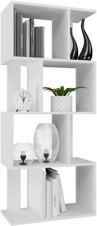 Actual product image Topeshop Bookcase FIESTA 4P 59 5x30x140 cm white (59.5 x 30 x 140 cm)
