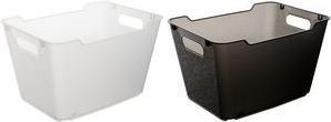 Actual product image keeeper Storage box ""lotta"", 12.0 litres, crystal-grey elegant tub with carrying handles, with surface (12 l)