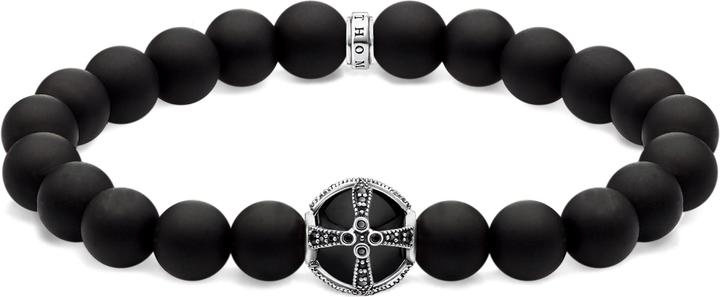 Thomas Sabo Armband Kreuz schwarz (19.50 cm, Silber 925)