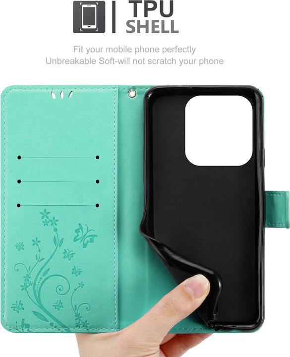 Produktbild Cadorabo Hülle für Xiaomi RedMi Note 14 5G mit Blumen Muster (Xiaomi Redmi Note 14 5G)
