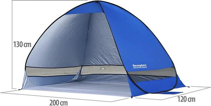 Produktbild Semptec Pop-up-Strandzelt für 2 Personen (Strandzelt + Strandmuschel, 1.16 kg, 2 Personen)