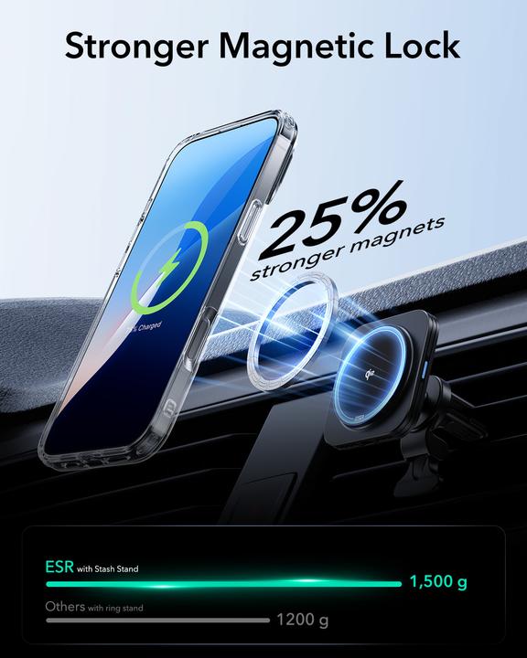 Actual product image ESR Classic Hybrid HaloLock Case with Stash Stand (Apple iPhone 16 Pro)