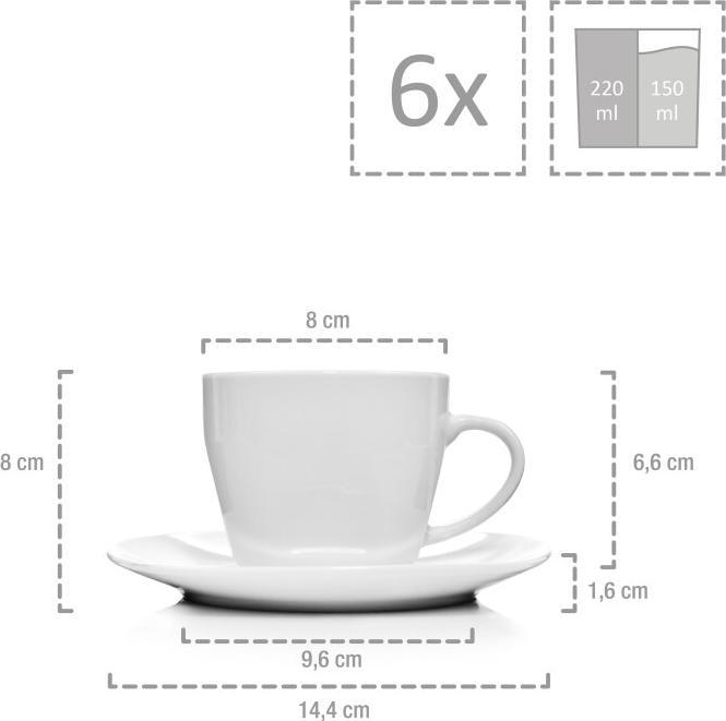 Produktbild Sänger Geschirr Kaffeetassen Set Bilgola (175 ml, 12 x)