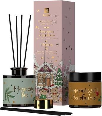 Produktbild Hiskin SET Pachnące Święta dyfuzor zapachowy Pomarańcza z Cynamonem 80ml + naturalna świeca sojowa M