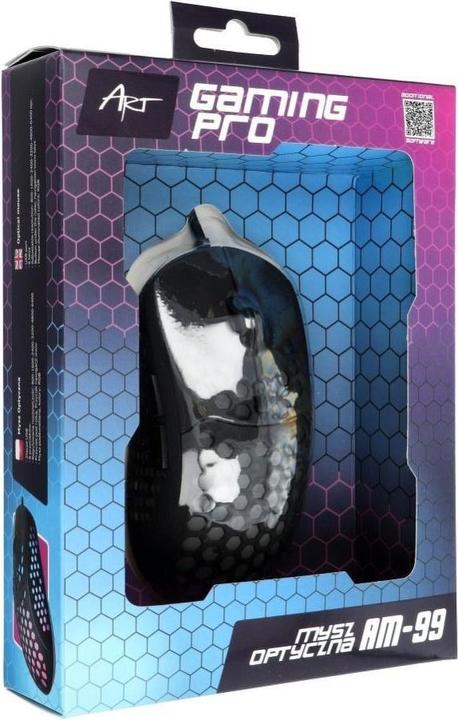 Image du produit Art souris optique pour joueurs 6400DPI USB RGB AM-99 ultra light (Filaire)