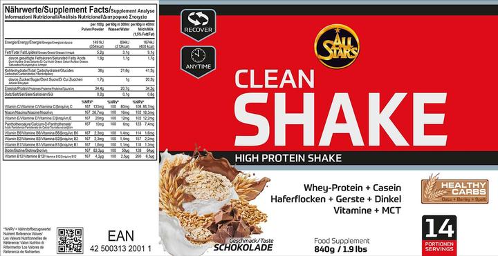 Produktbild All Stars Clean Shake (Vanille, 1 Stk., 900 g)