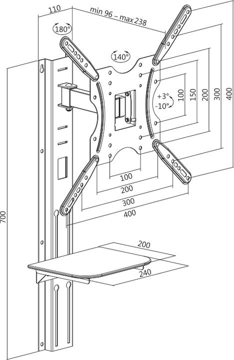 Immagine prodotto LogiLink Supporto da parete per TV (Muro, 55", 30 kg)