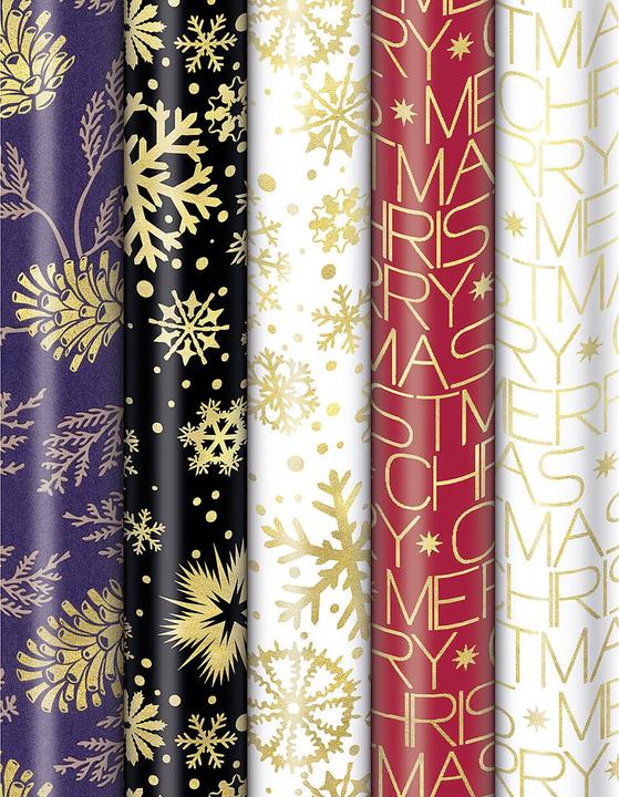 Produktbild Zoewie Weihnachts-Geschenkpapier-Röllchen 'Golden Glam' (Geschenkpapier, 25 x)